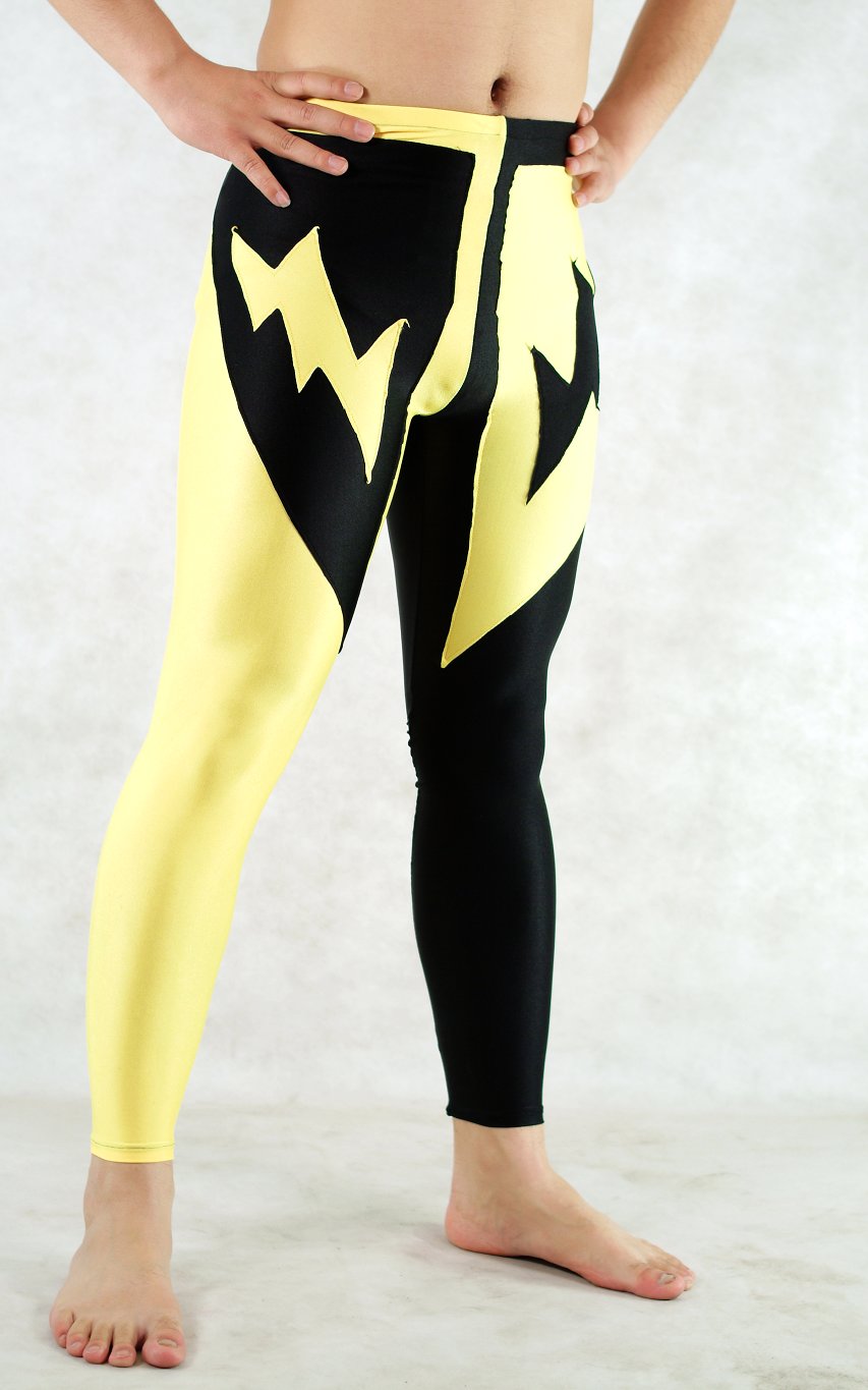 black leggings with yellow stripe down the side